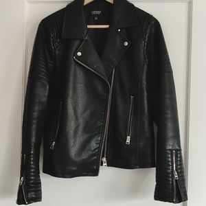 Topshop Rosa biker jacket (faux leather) size 8